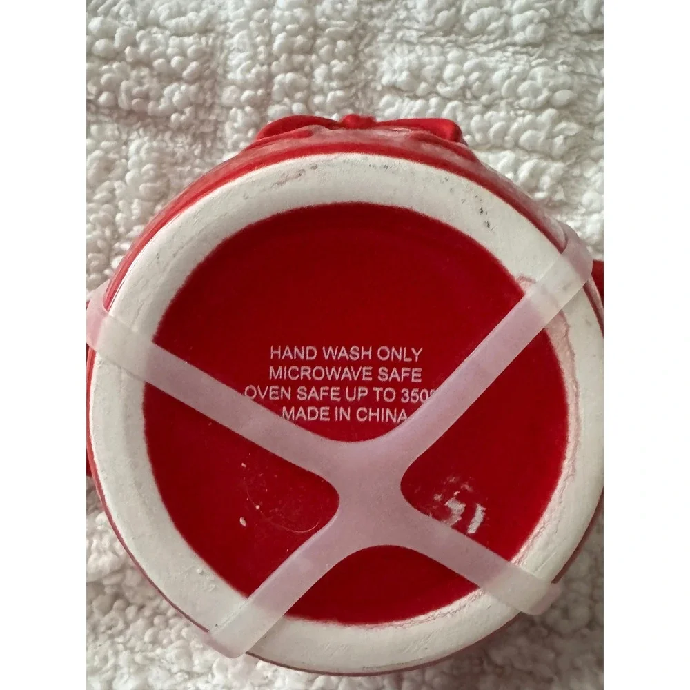 Red Ceramic Bow Heart Mini Cocotte Covered Baking Dish